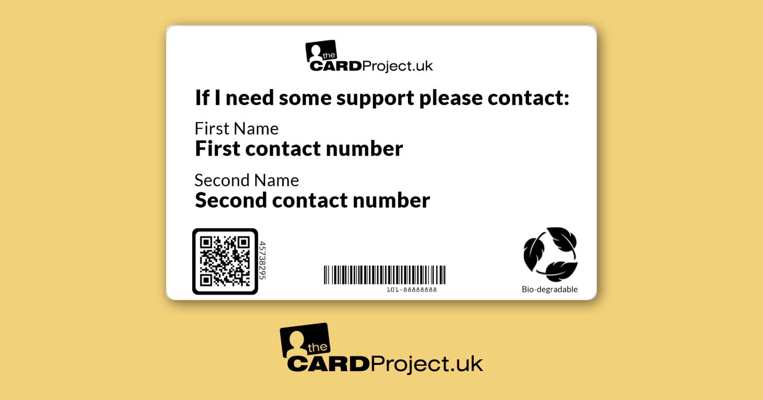 OCD (Obsessive compulsive disorder) Awareness Mono Medical ID Alert Card  (REAR)